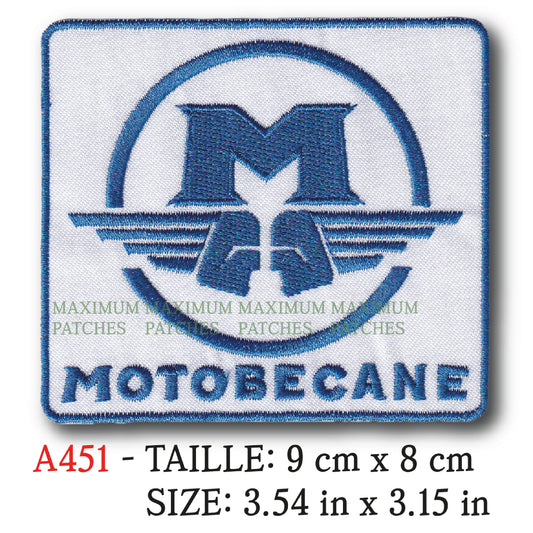 MAXIMUMPATCHES - 9 cm x 8 cm - Ecusson Patch Brodé Thermocollant - Mobylette Cyclomoteur Publicité Marque Logo Motobécane