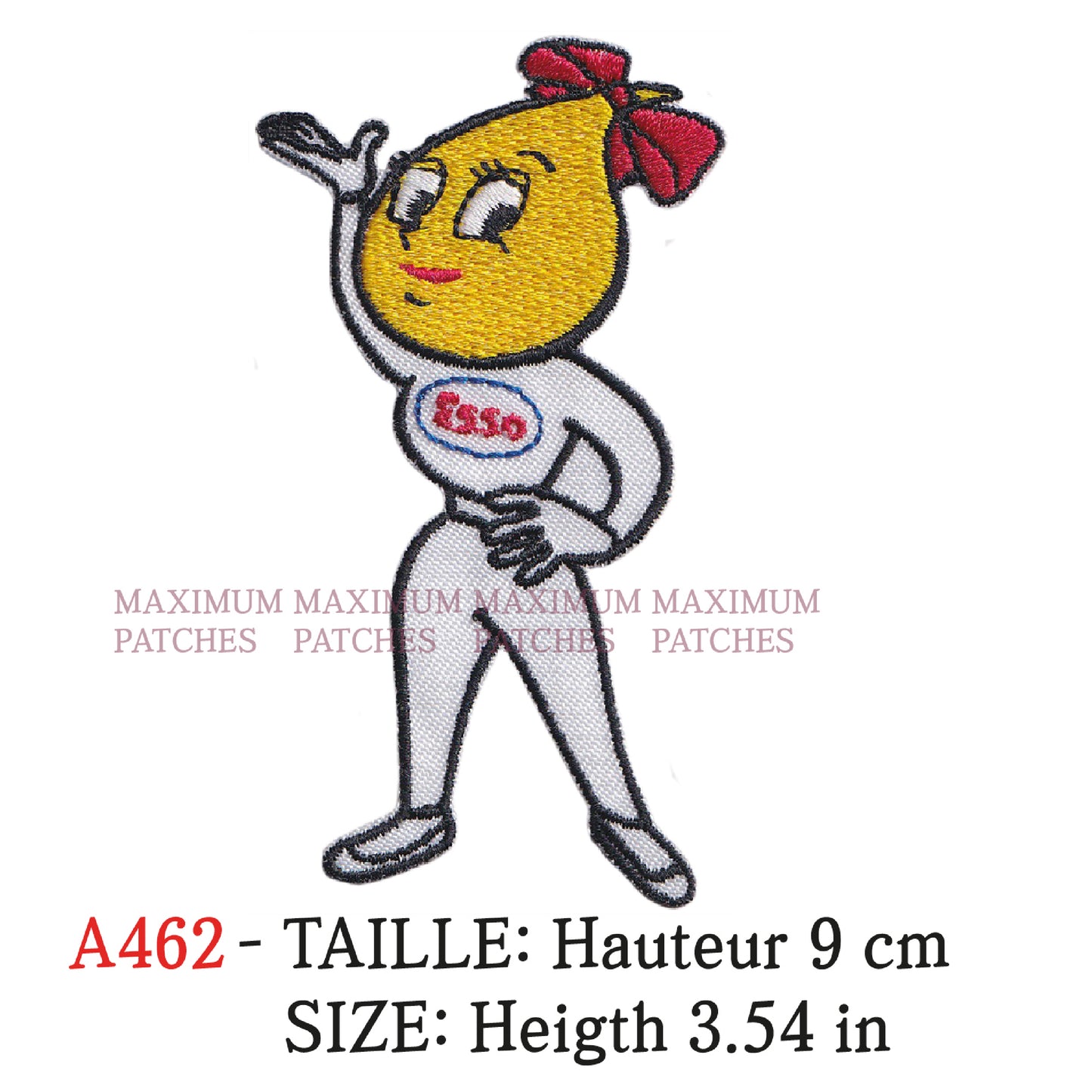 MAXIMUMPATCHES - Hauteur: 9 cm - Ecusson Patch Brodé Thermocollant - Marque Logo Goutte Huile Lubrifiant Additif Publicité Marque Logo Esso