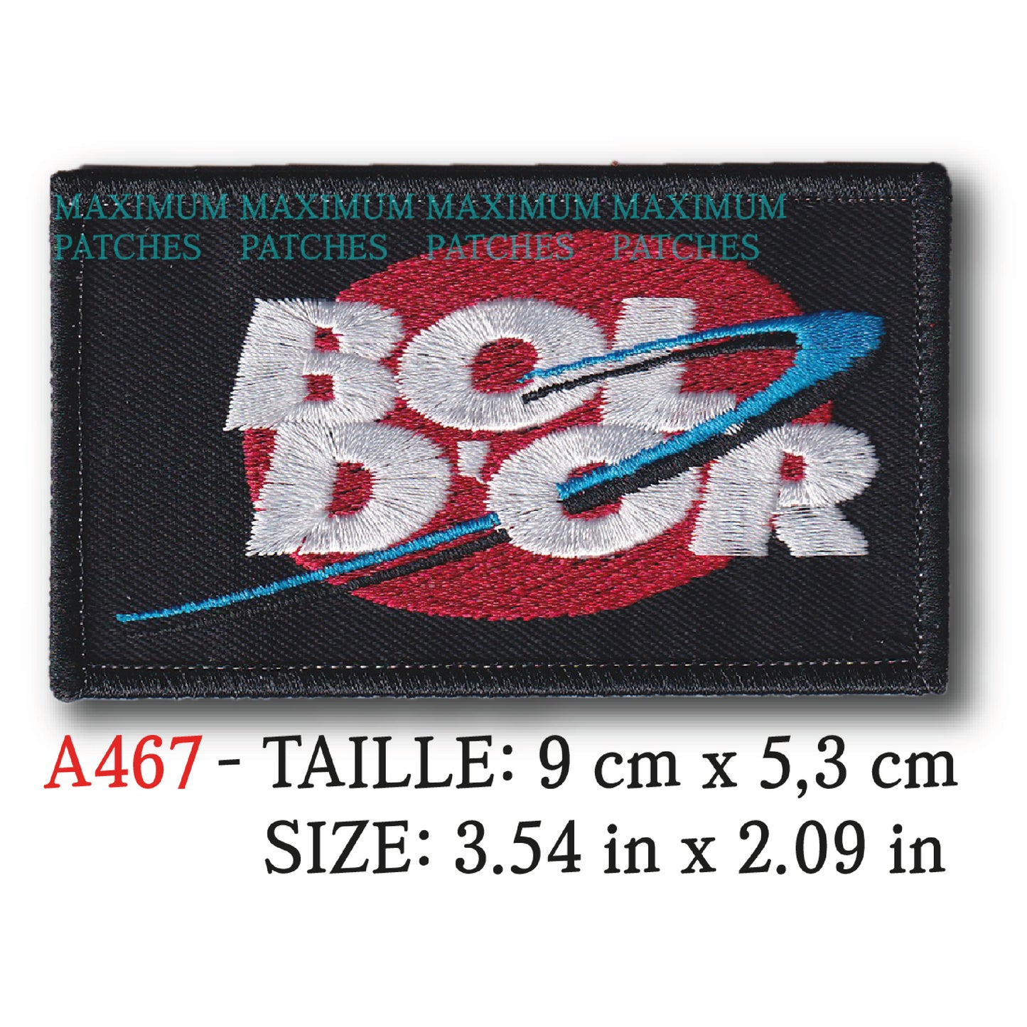 MAXIMUMPATCHES - 9 cm x 5,3 cm - Ecusson Patch Brodé Thermocollant - Course Moto Motocycle France