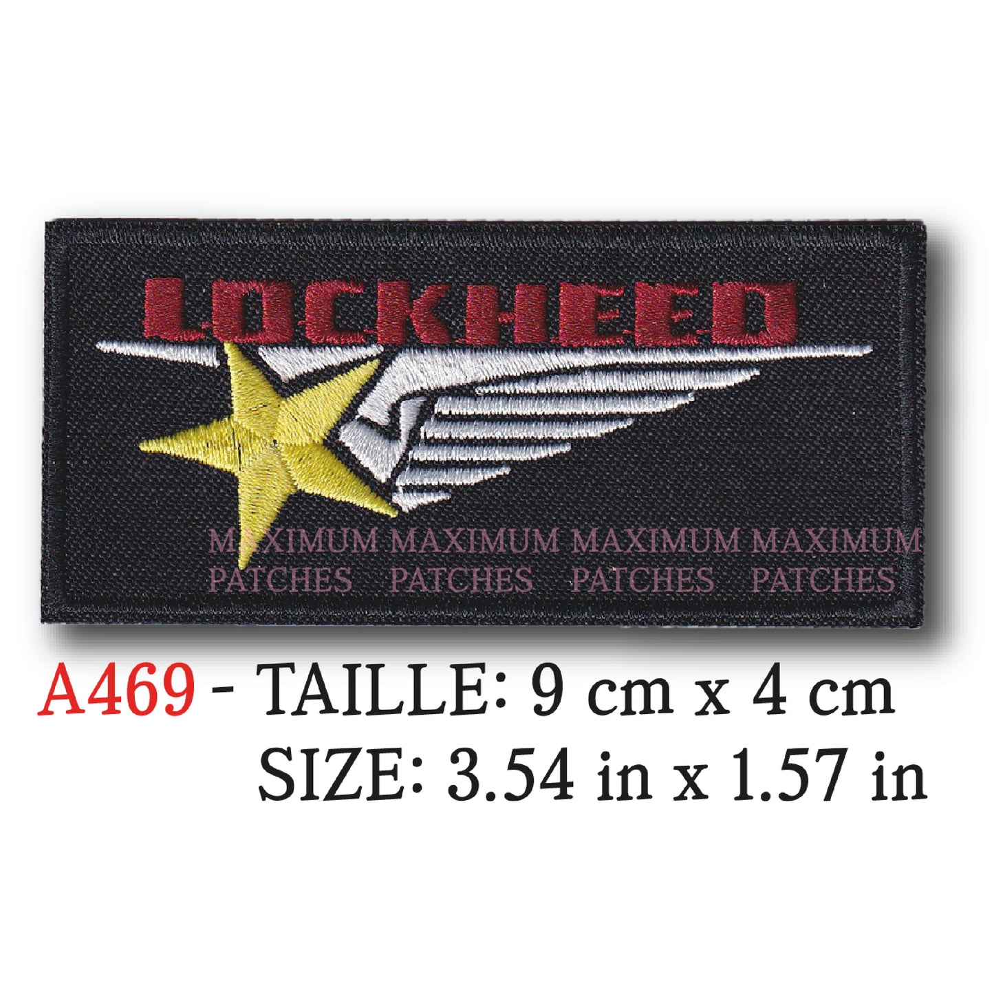 MAXIMUMPATCHES - 9 cm x 4 cm - Ecusson Patch Brodé Thermocollant - Avion Aéronautique Militaire Lockheed