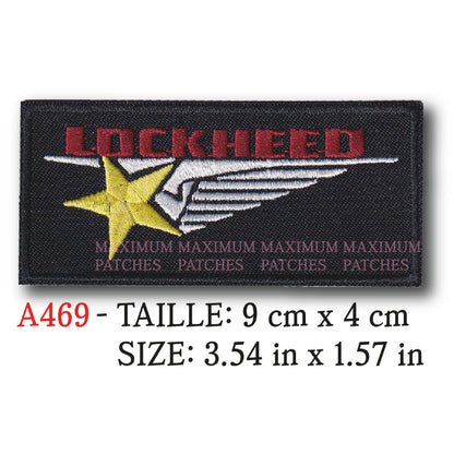 MAXIMUMPATCHES - 9 cm x 4 cm - Ecusson Patch Brodé Thermocollant - Avion Aéronautique Militaire Lockheed