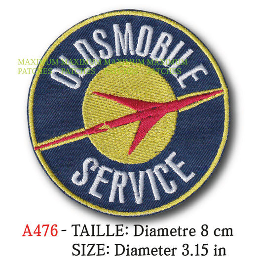 MAXIMUMPATCHES - Diametre 8 cm - Ecusson Patch Brodé Thermocollant - Automobile Usa Marque Logo Publicité Oldsmobile Service