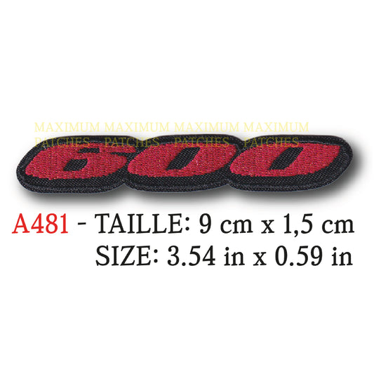 MAXIMUMPATCHES - 9 cm x 1,5 cm - Ecusson Patch Brodé Thermocollant - Moto Japon Logo 600