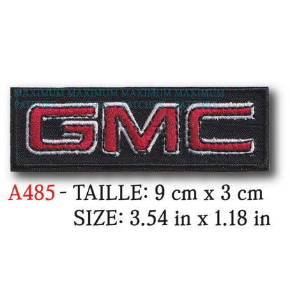 MAXIMUMPATCHES - 9 cm x 3 cm - Ecusson Patch Brodé Thermocollant - Automobile Pick Up Van 4x4 Usa Marque Logo Gmc