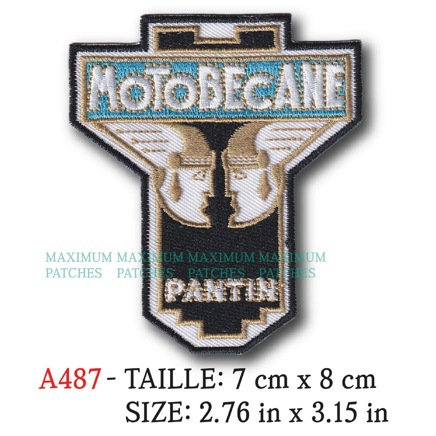 MAXIMUMPATCHES - 7 cm x 8 cm - Ecusson Patch Brodé Thermocollant - Cyclomoteur Vélomoteur France Publicité Marque Logo Motobécane