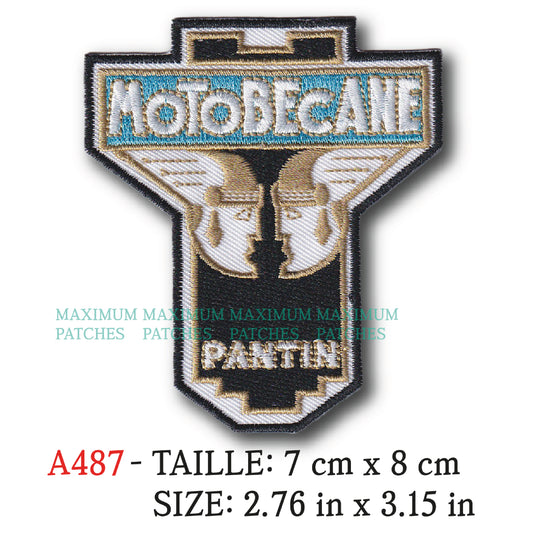 MAXIMUMPATCHES - 7 cm x 8 cm - Ecusson Patch Brodé Thermocollant - Cyclomoteur Vélomoteur France Publicité Marque Logo Motobécane
