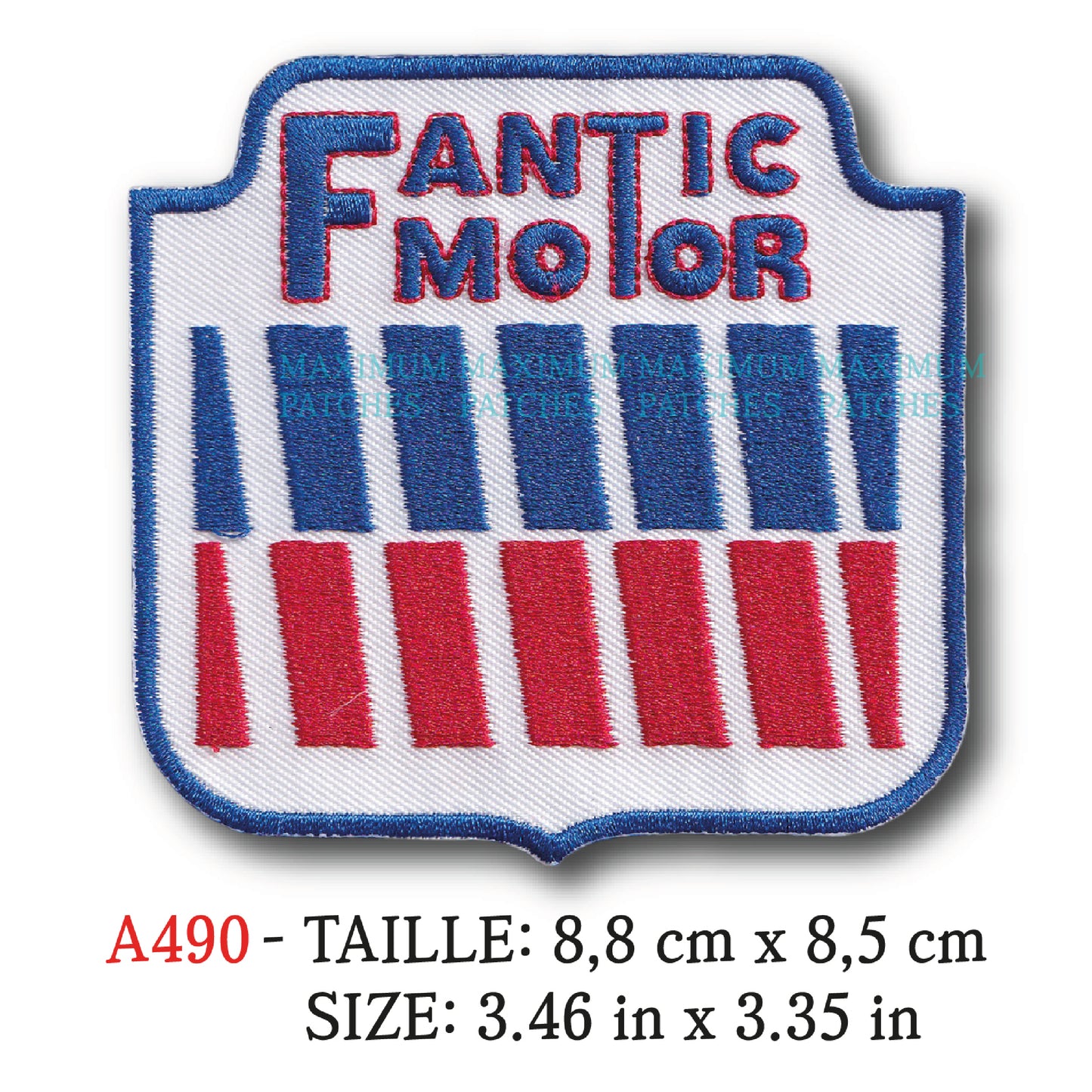 MAXIMUMPATCHES - 8,8 cm x 8,5 cm - Ecusson Patch Brodé Thermocollant - Moto Enduro Cabarello Italie Logo Fantic