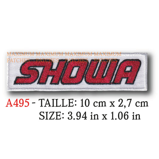 MAXIMUMPATCHES - 10 cm x 2,7 cm - Ecusson Patch Brodé THermocollant - Amortisseur Suspension Fourche Moto Japon Marque Logo