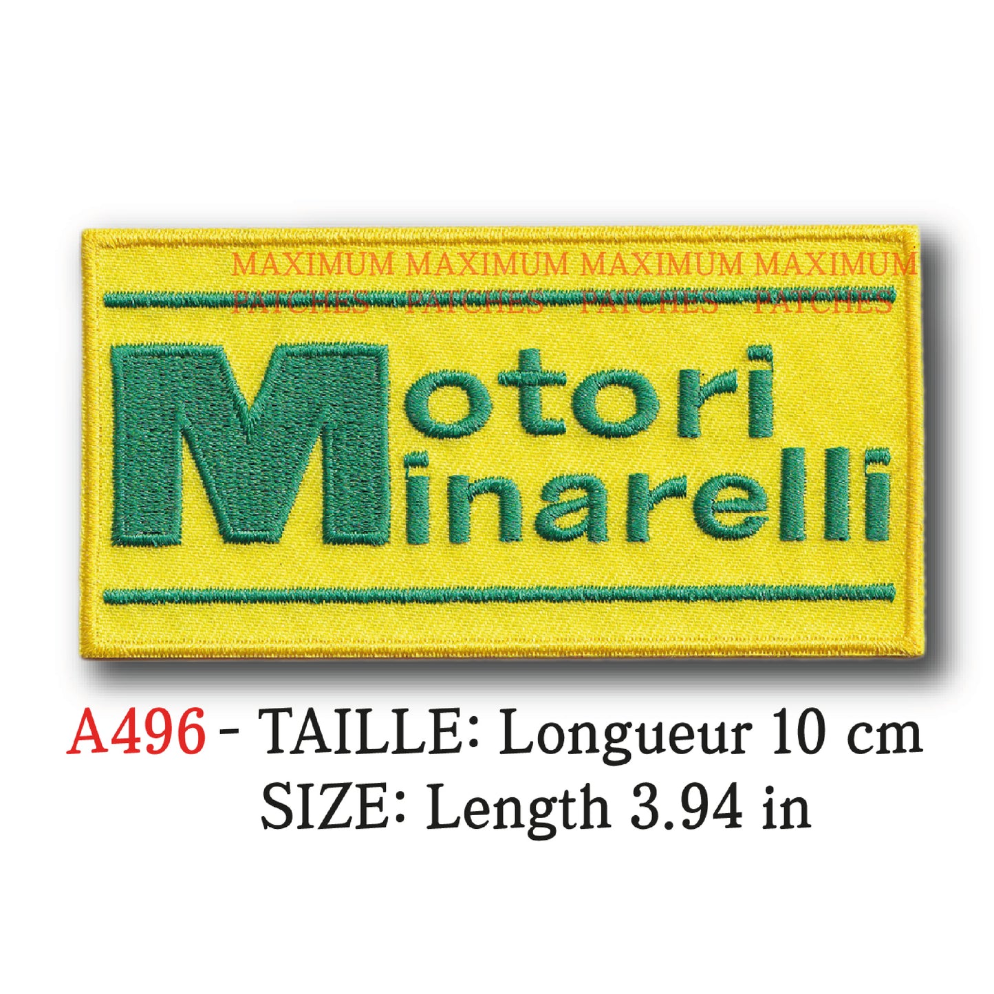 MAXIMUMPATCHES - Longueur: 10 cm - Ecusson Patch Brodé Thermocollant - Moto Moteur Italie Marque Logo Cross Trial Supermotard Tout Terrain