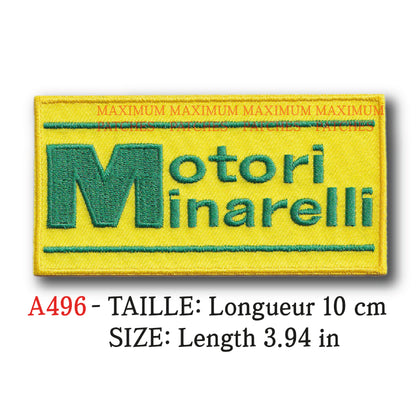 MAXIMUMPATCHES - Longueur: 10 cm - Ecusson Patch Brodé Thermocollant - Moto Moteur Italie Marque Logo Cross Trial Supermotard Tout Terrain