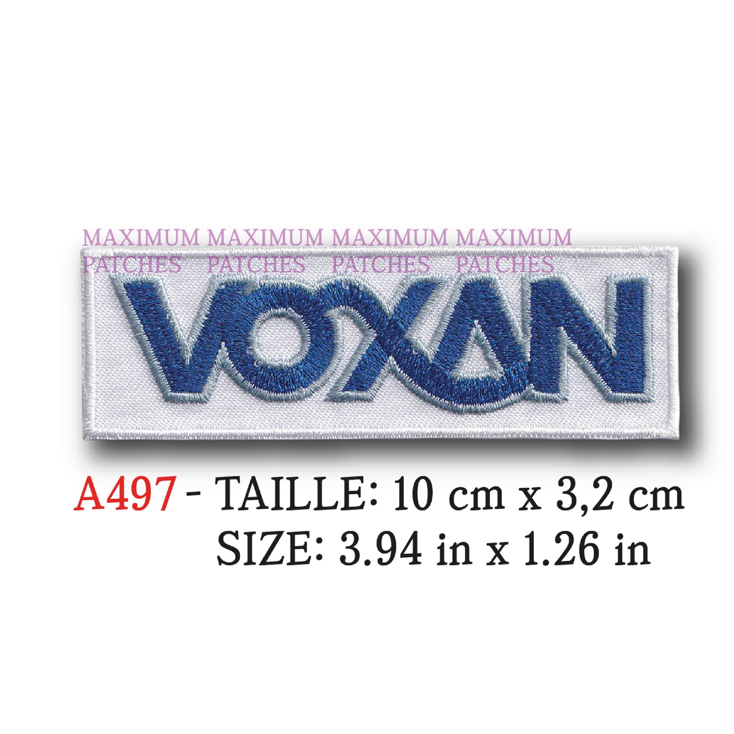 MAXIMUMPATCHES - 10 cm x 3,2 cm - Ecusson Patch Brodé THermocollant - Moto France Scrambler Charade Black Magic V-Twin Voxan