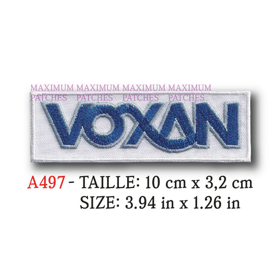 MAXIMUMPATCHES - 10 cm x 3,2 cm - Ecusson Patch Brodé THermocollant - Moto France Scrambler Charade Black Magic V-Twin Voxan