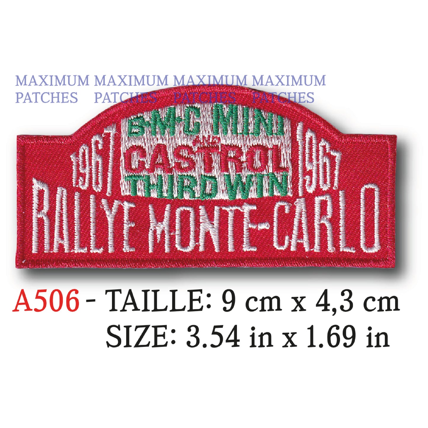 MAXIMUMPATCHES - Ecusson Patch Brodé Thermocollant - 9 cm x 4,3 cm - Rallye Mini Sport Course Automobile