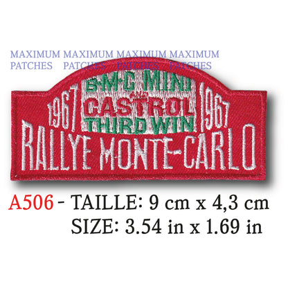 MAXIMUMPATCHES - Ecusson Patch Brodé Thermocollant - 9 cm x 4,3 cm - Rallye Mini Sport Course Automobile