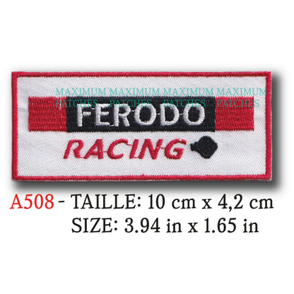 MAXIMUMPATCHES - 10 cm x 4,2 cm - Ecusson Patch Brodé Thermocollant - Plaquette Disque Machine Frein Publicité Marque Logo Automobile Moto