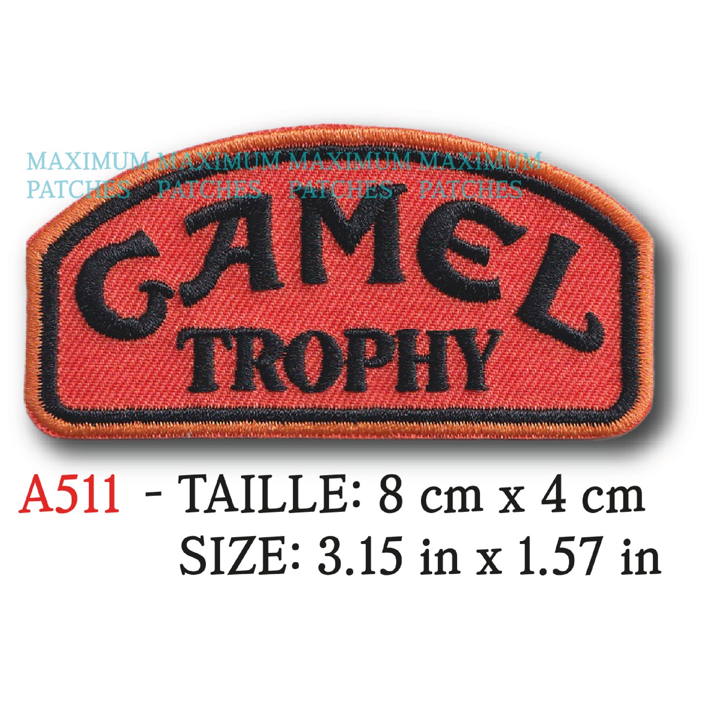 MAXIMUMPATCHES - 8 cm x 4 cm - Ecusson Patch Brodé Thermocollant - Course Rallye Raid Tout Terrain 4x4 Automobile Logo