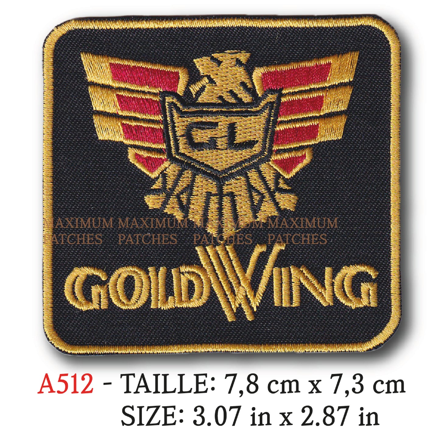 MAXIMUMPATCHES - 7,8 cm x 7,3 cm - Ecusson Patch Brodé Thermocollant - Moto Japon Marque Logo Publicité Ancienne