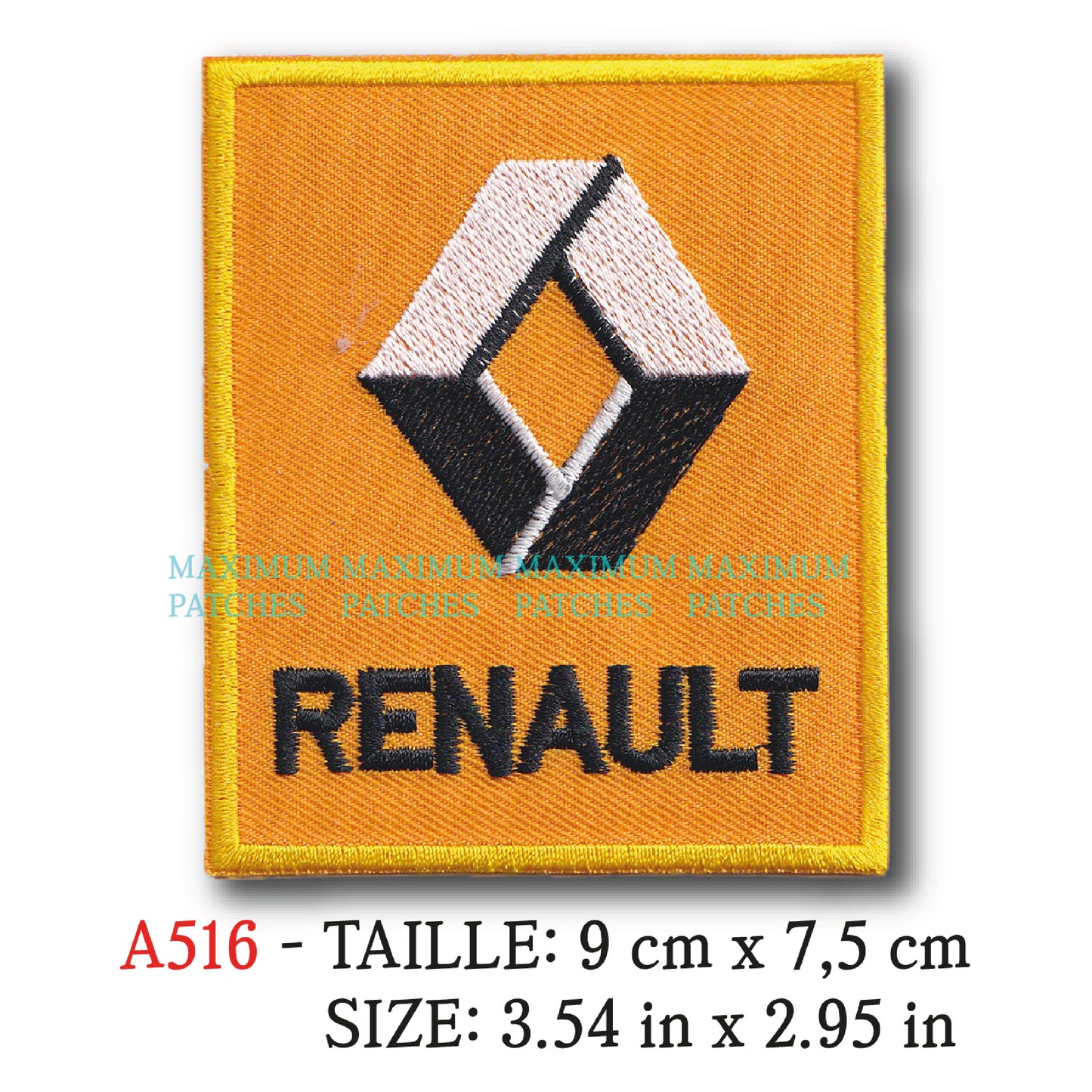 MAXIMUMPATCHES - 9 cm x 7,5 cm - Ecusson Patch Brodé Thermocollant - Automobile France Marque Logo Publicité Ancienne Rétro Vintage