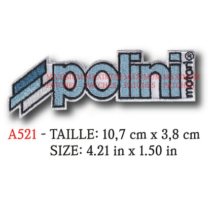 MAXIMUMPATCHES - 10,7 cm x 3,8 cm - Ecusson Patch Brodé Thermocollant - Motocyclette Cyclomoteur Scooter Pièce Accessoire Marque Logo Rétro Vintage