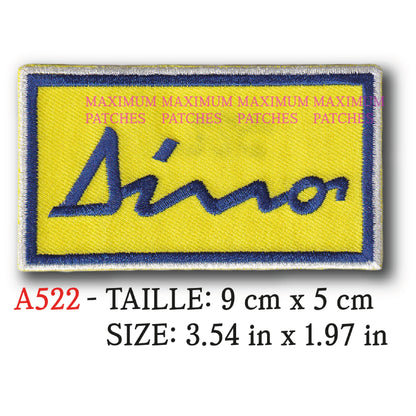 MAXIMUMPATCHES - 9 cm x 5 cm - Ecusson Patch Brodé Thermocollant - Automobile Sport Italie Marque Logo Rétro Vintage Dino