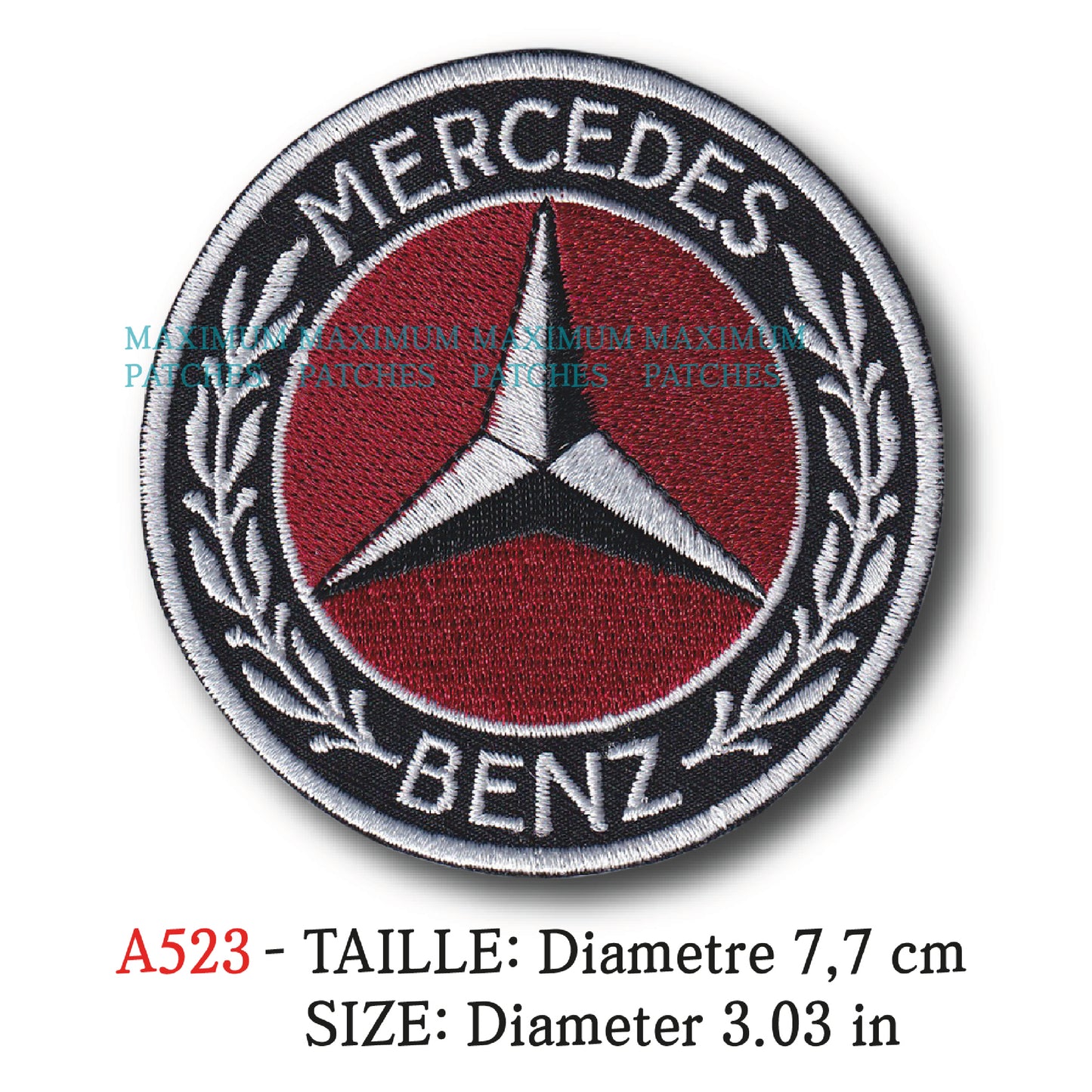 MAXIMUMPATCHES - Diamètre 8 cm - Ecusson Patch Brodé Thermocollant - Automobile Allemagne Marque Logo Publicité
