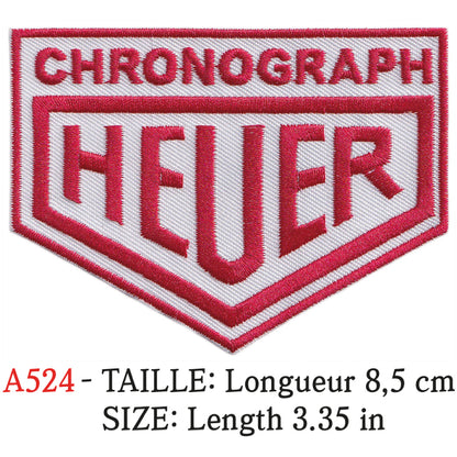 MAXIMUMPATCHES - Longueur 8,5 cm - Ecusson Patch Brodé Thermocollant - Course Automobile Compétition Endurance Heuer