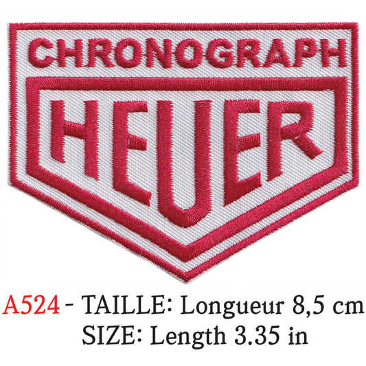 MAXIMUMPATCHES - Longueur 8,5 cm - Ecusson Patch Brodé Thermocollant - Course Automobile Compétition Endurance Heuer