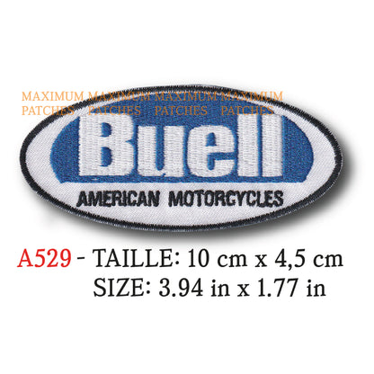 MAXIMUMPATCHES - 10 cm x 4,5 cm - Ecusson Patch Brodé Thermocollant - Moto Usa V Twin Marque Logo Rétro Vintage