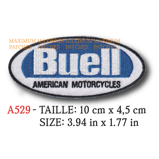 MAXIMUMPATCHES - 10 cm x 4,5 cm - Ecusson Patch Brodé Thermocollant - Moto Usa V Twin Marque Logo Rétro Vintage