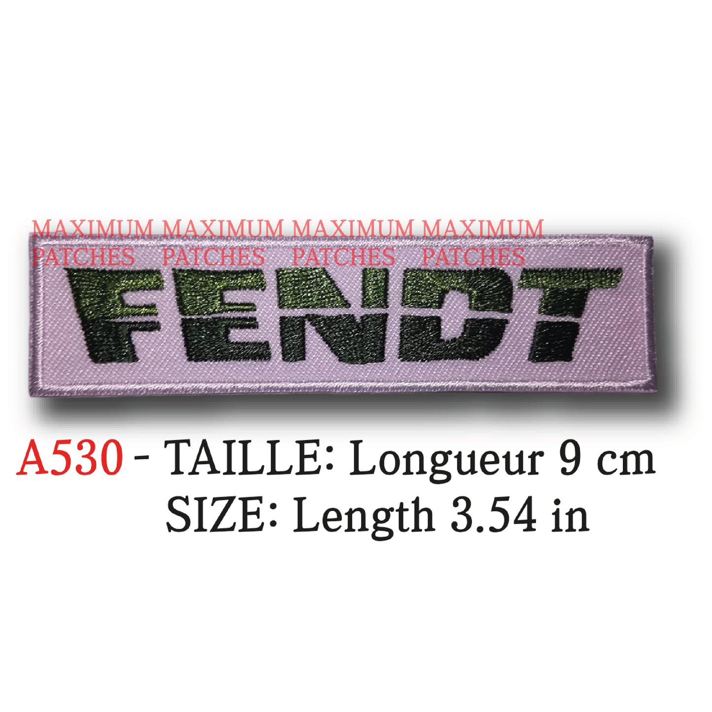 MAXIMUMPATCHES - Longueur: 9 cm - Ecusson Patch Brodé Thermocollant - Tracteur Moisonneuse Machine Agricole Logo Marque Rétro Vintage Fendt