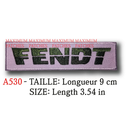 MAXIMUMPATCHES - Longueur: 9 cm - Ecusson Patch Brodé Thermocollant - Tracteur Moisonneuse Machine Agricole Logo Marque Rétro Vintage Fendt