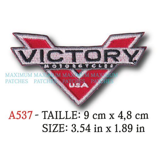 MAXIMUMPATCHES - 9 cm x 4,8 cm - Ecusson Patch Brodé Thermocollant - Moto Usa Marque Logo Publicité Rétro Vintage