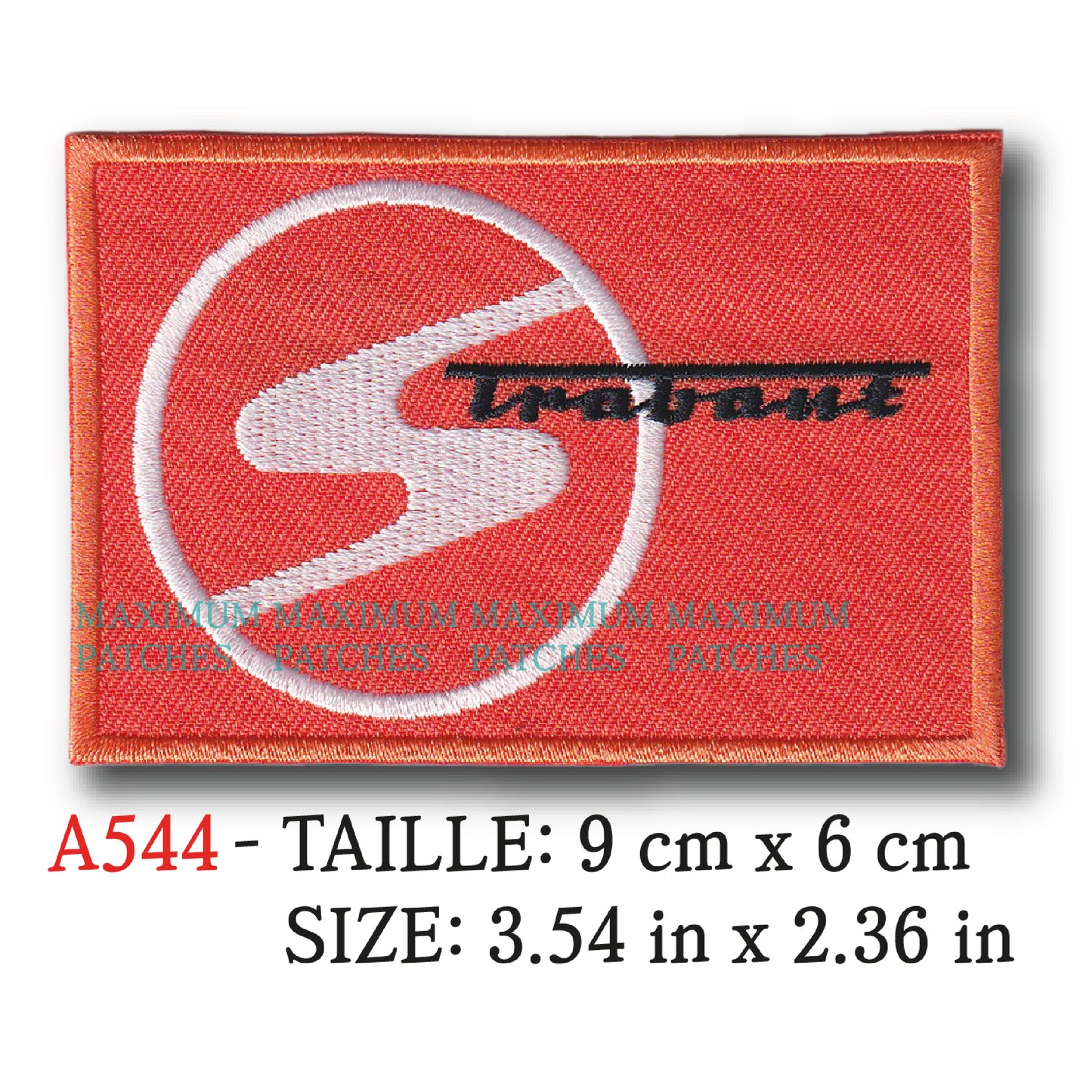 MAXIMUMPATCHES - Ecusson Patch Brodé Thermocolllant - 9 cm x 6 cm - Automobile Urss Rétro Vintage Trabant