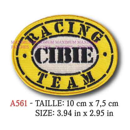 MAXIMUMPATCHES - 10 cm x 7,5 cm - Ecusson Patch Brodé Thermocollant - Pièce Automobile Ancienne Moto Phare ampoule Marque Logo Rétro Vintage Cibié