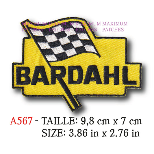 MAXIMUMPATCHES - Ecusson Patch Brodé Thermocollant - 9,8 cm x 7 cm - Garage Automobile Moto Huile Course Bardahl