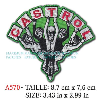 MAXIMUMPATCHES - 8,7 cm x 7,6 cm - Ecusson Patch Brodé Thermocollant - Garage Scooter Mods Huile Race