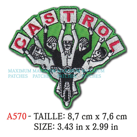 MAXIMUMPATCHES - 8,7 cm x 7,6 cm - Ecusson Patch Brodé Thermocollant - Garage Scooter Mods Huile Race