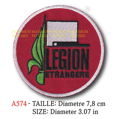 MAXIMUMPATCHES - Ecusson Patch Brodé Thermocollant - Diamètre 8 cm - Légion Etrangère Militaire Armée