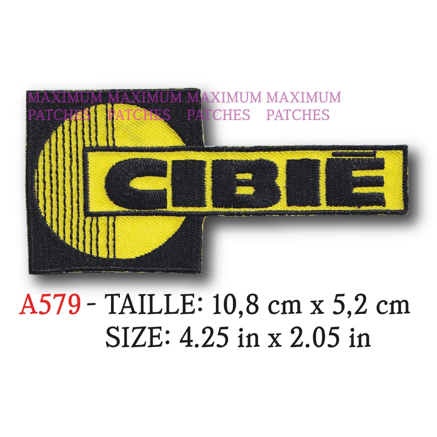 MAXIMUMPATCHES - 10,8 cm x 5,2 cm - Automobile Moto France Marque Logo Garage Course Rétro Vintage Cibié