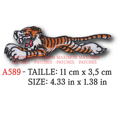 MAXIMUMPATCHES - 11 cm x 3,5 cm - Tigre Race Garage Hot-Rod Rétro Vintage Triumph Tiger