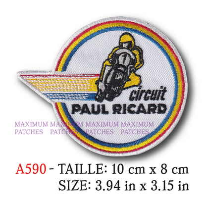 MAXIMUMPATCHES - Ecusson Patch Brodé Thermocollant - 10 cm x 8 cm - Circuit Automobile Moto Rétro Vintage