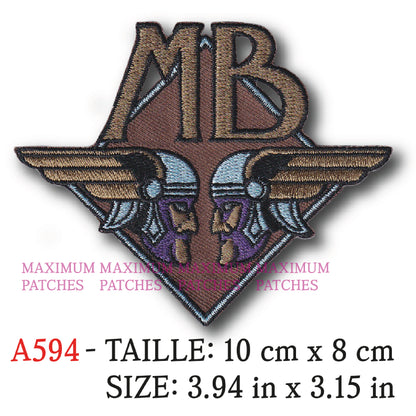 MAXIMUMPATCHES - 10 cm x 8 cm - Ecusson Patch Brodé Thermocollant - Cyclomoteur Marque Logo Rétro Vintage Motobécane