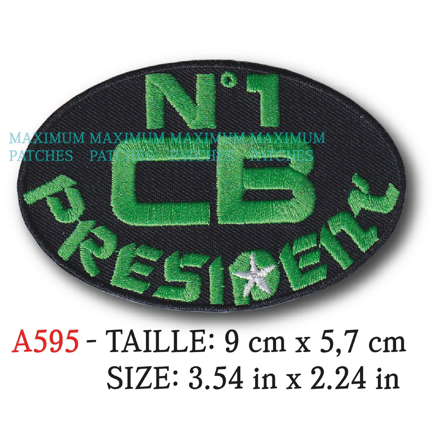 MAXIMUMPATCHES - 9 cm x 5,7 cm - Ecusson Patch Brodé Thermocollant - Garage Routier Cb Rétro Vintage Cb Président