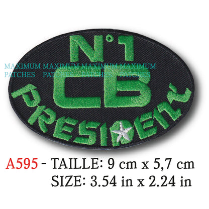 MAXIMUMPATCHES - 9 cm x 5,7 cm - Ecusson Patch Brodé Thermocollant - Garage Routier Cb Rétro Vintage Cb Président