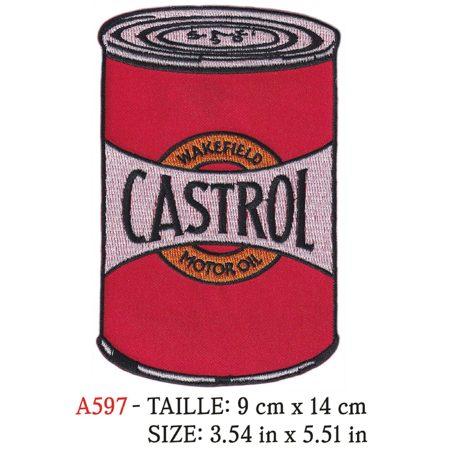 MAXIMUMPATCHES - 9 cm x 14 cm - Pétrole Huile Garage Course Logo Marque Rétro Vintage Castrol