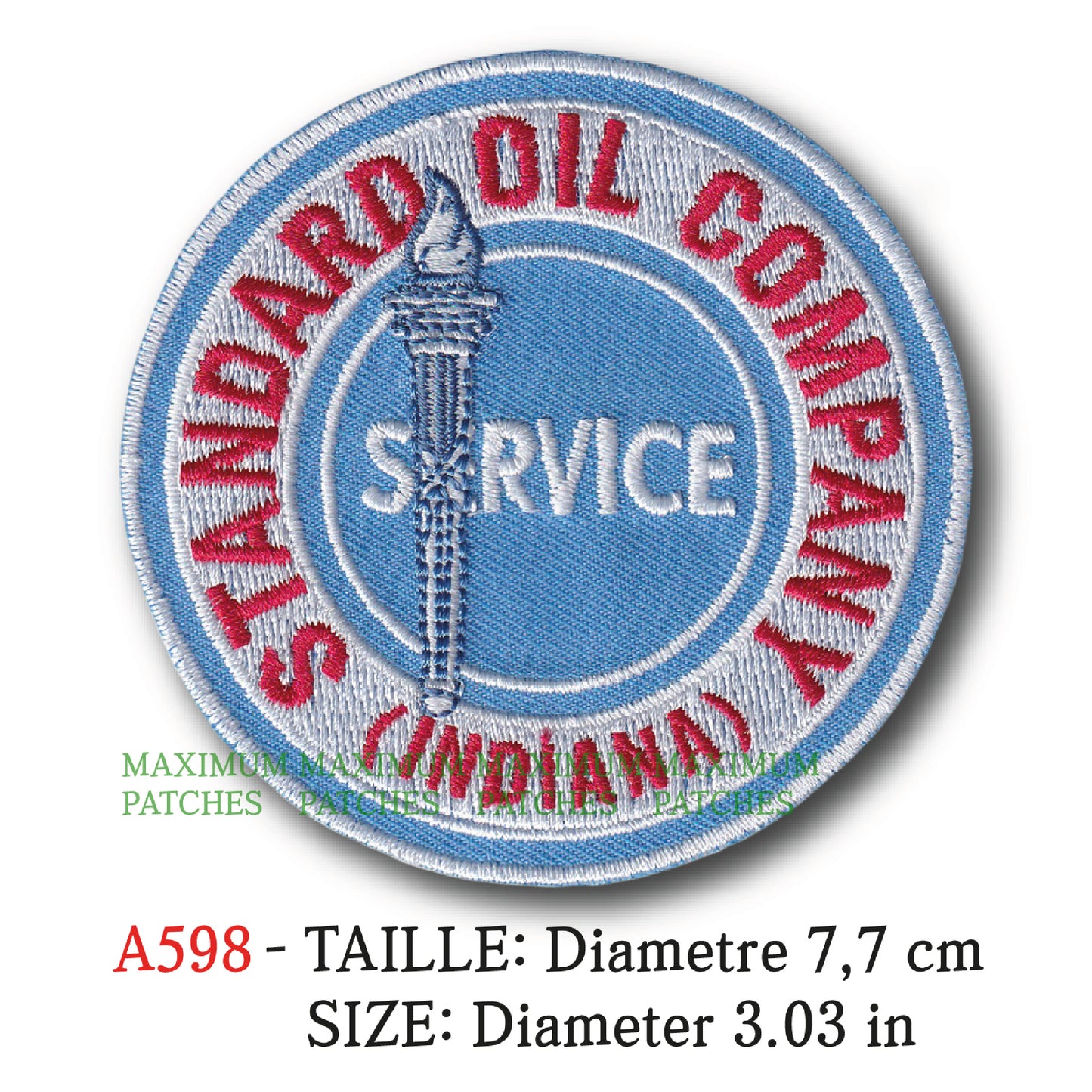 MAXIMUMPATCHES - Diametre 7,7 cm - Pétrole Garage Course Rétro Vintage Standard Oil