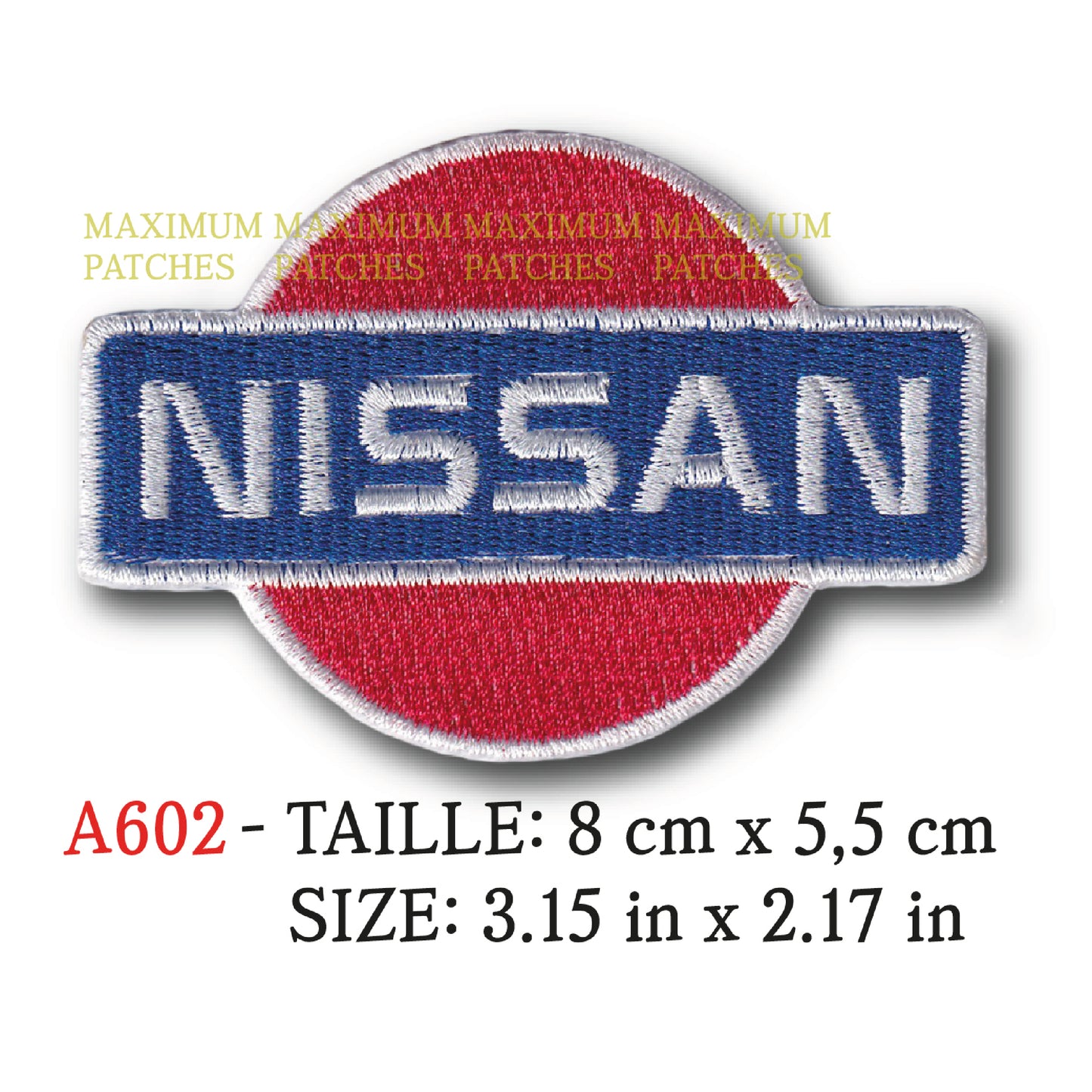 MAXIMUMPATCHES - 602A - Ecusson Patch Brodé Thermocollant - 8 cm x 5,5 cm - Automobile Japon Marque Logo Rétro Vintage