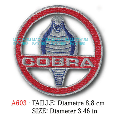 MAXIMUMPATCHES - Ecusson Patch Brodé Thermocollant - Diametre 8,8 cm - Automobile Usa Marque Logo Rétro Vintage