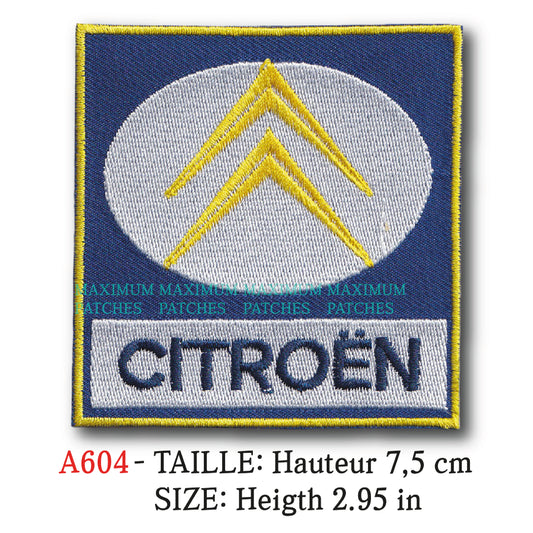 MAXIMUMPATCHES - Ecusson Patch Brodé Thermocollant - Hauteur 7,5 cm - Automobile France Marque Logo Rétro Vintage