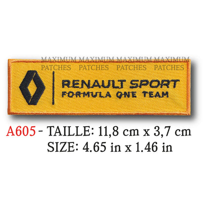MAXIMUMPATCHES - Ecusson Patch Brodé Thermocollant - 11,8 cm x 3,7 cm - Automobile France Marque Logo Rétro Vintage Formule 1